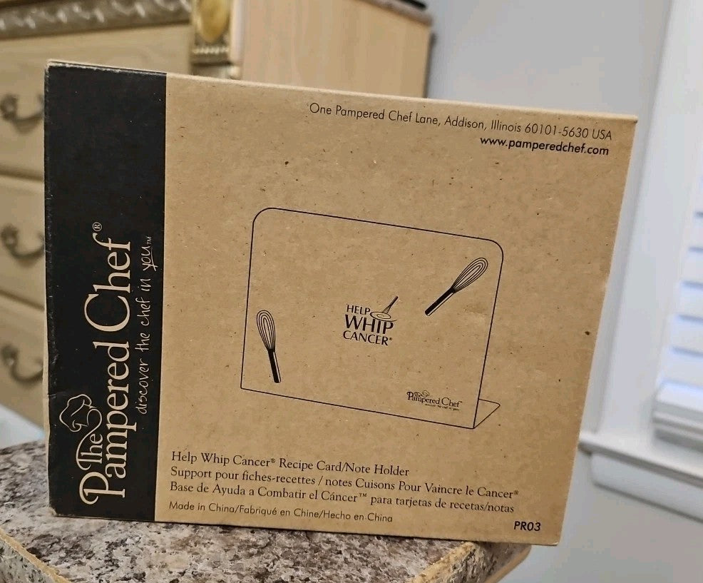 NIB Pampered Chef Help Whip Cancer Recipe Card Note Holder 2 Wisk Magnets PRO3