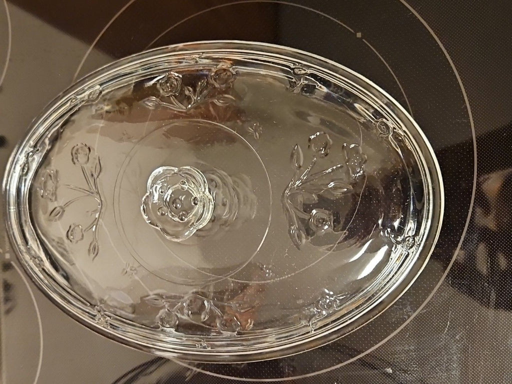 Vintage 90s Anchor Hocking Savannah Floral Glass 2 Qt Casserole Dish W Lid