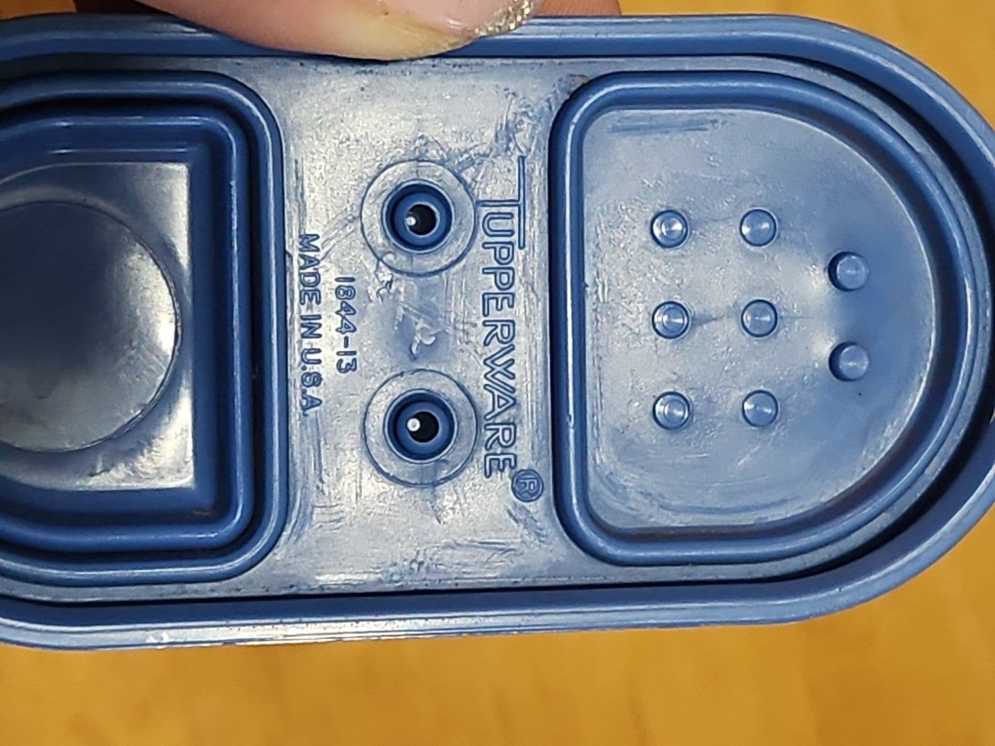 Vintage Tupperware Modular Mates Small Spice Shaker W/ Blue Lid #1843 & #1844