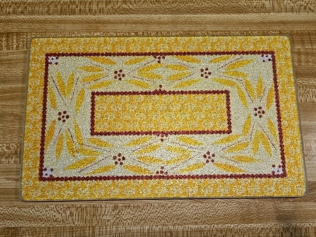 Temptations by Tara Old World Rectangular Glass Trivet Yellow & Red 10" x 6"