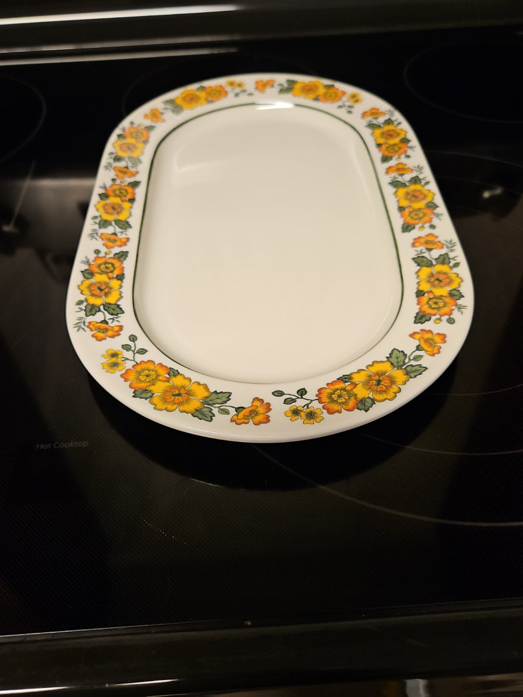 Vintage Villeroy & Boch Cottage Platter  13” x 8” Yellow And Orange Flowers EUC