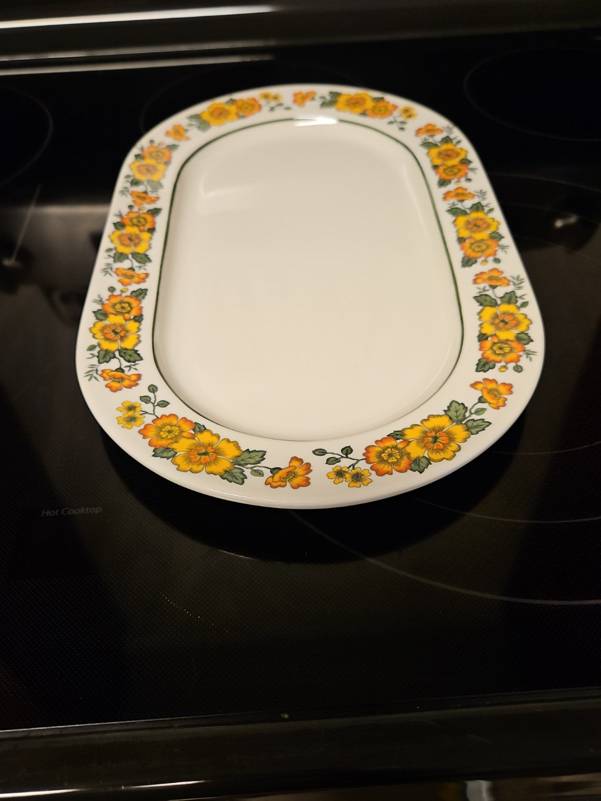 Vintage Villeroy & Boch Cottage Platter  13” x 8” Yellow And Orange Flowers EUC
