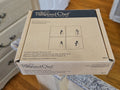 NIB  Set Of 4 Pampered Chef Square Glass Snowman Plates Christmas Holiday Plates