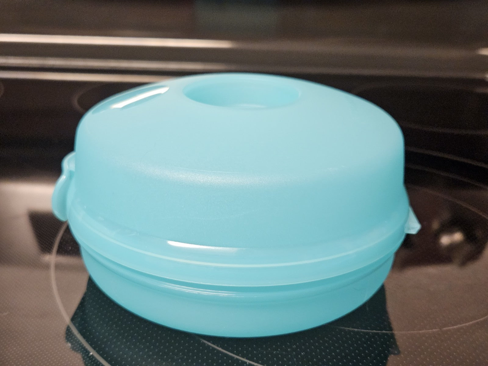 Tupperware Round Sandwich Bagel Keeper Teal No Insert 440A-1