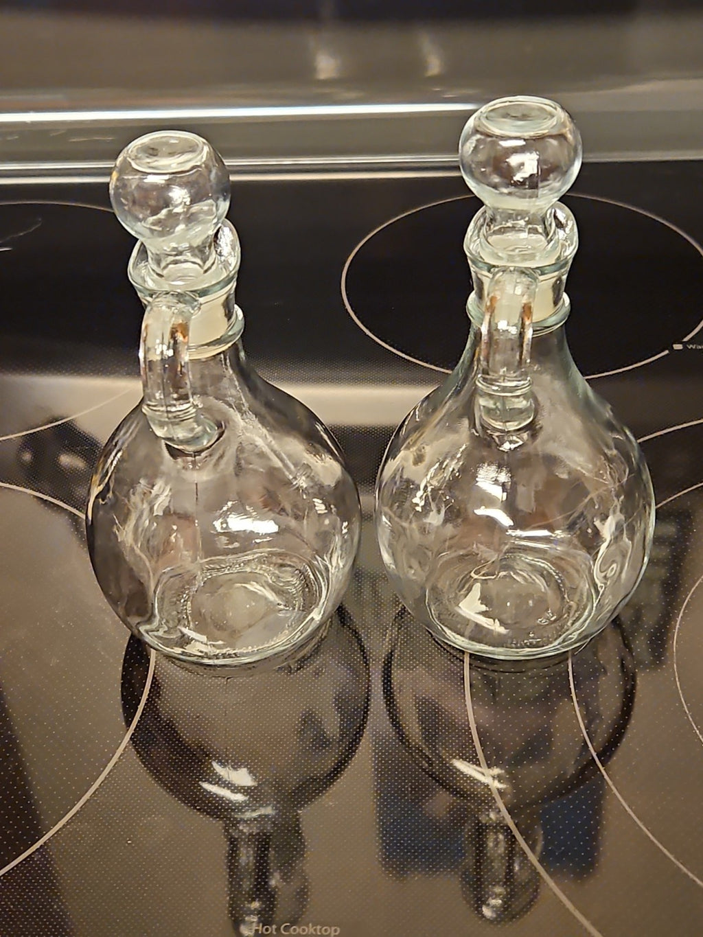 Vintage Anchor Hocking Cruet Set W/ Stoppers Oil & Vinegar Serving Set
