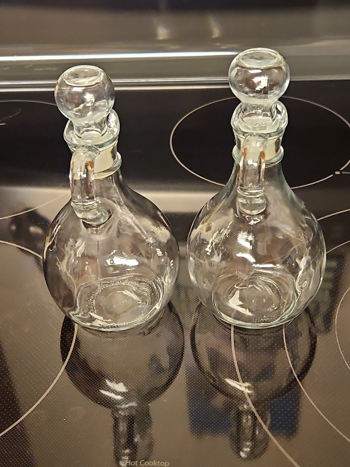 Vintage Anchor Hocking Cruet Set W/ Stoppers Oil & Vinegar Serving Set