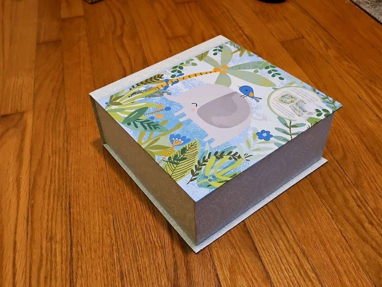Lady Jayne Ltd Baby's First Keepsake Box Blue & Green Elephant Theme