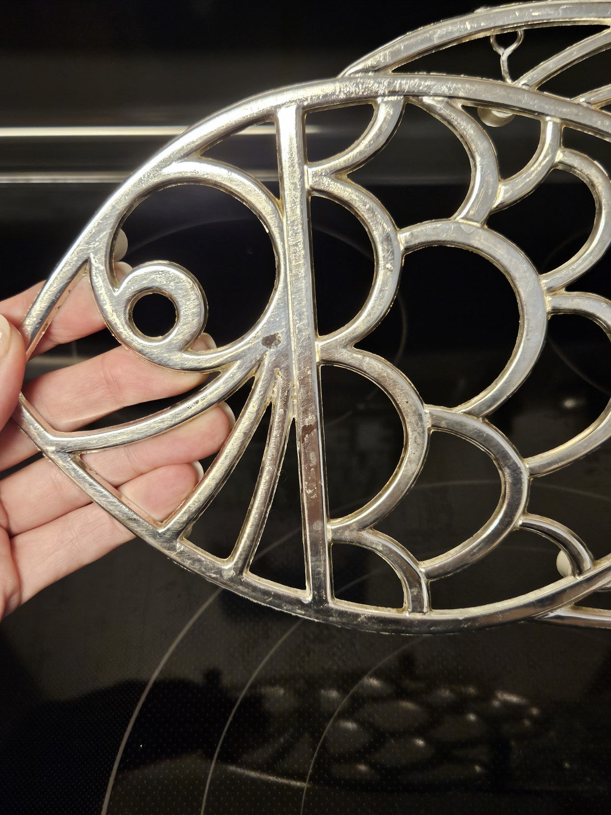 Vintage Leonard Silver Plated Fish Trivet Wall Hanging Made In Italy