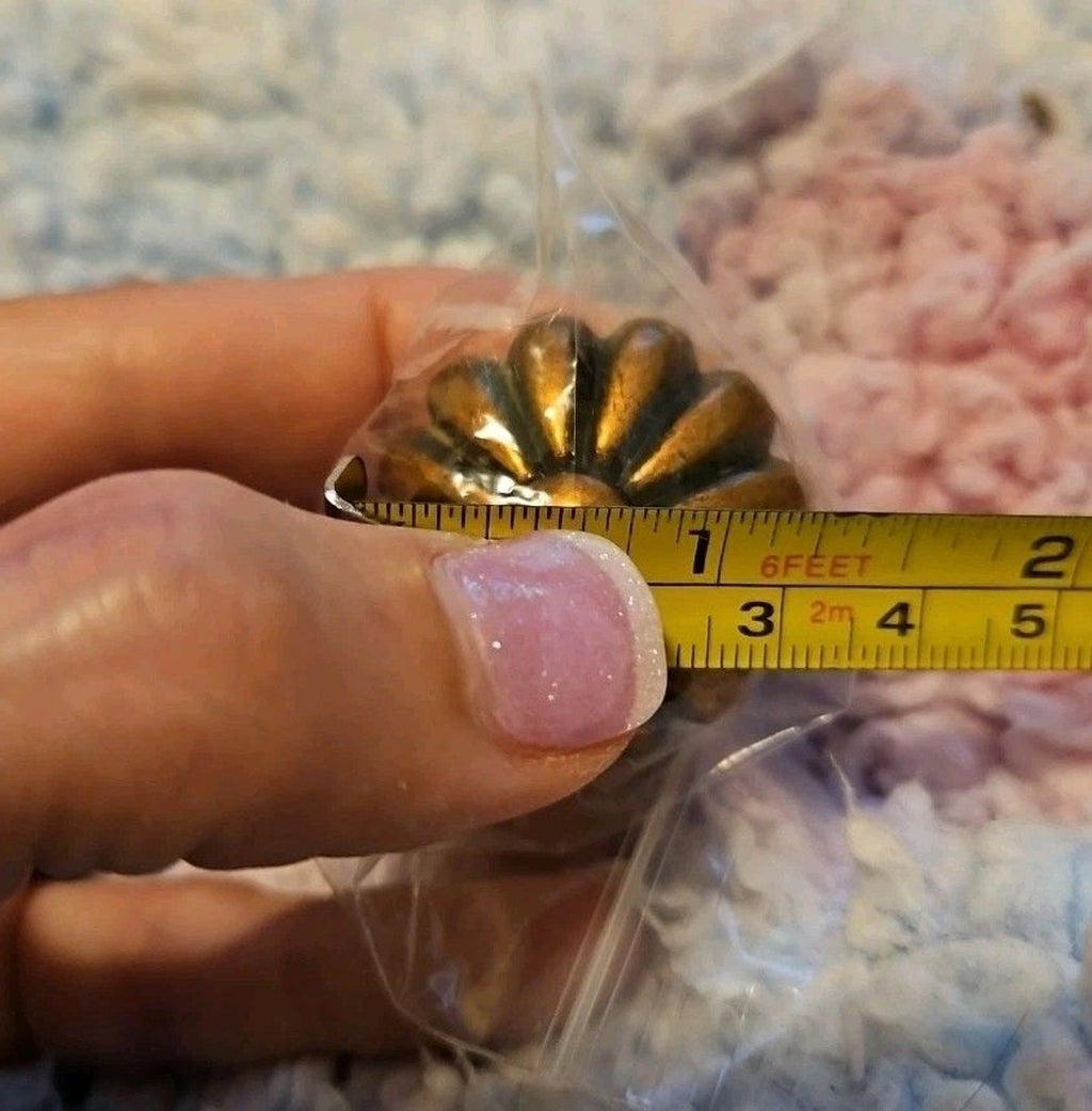 1 Heavy Metal Antique Vintage Look Copper Tone Drawer Knob Cabinet 1  1/4" NIP