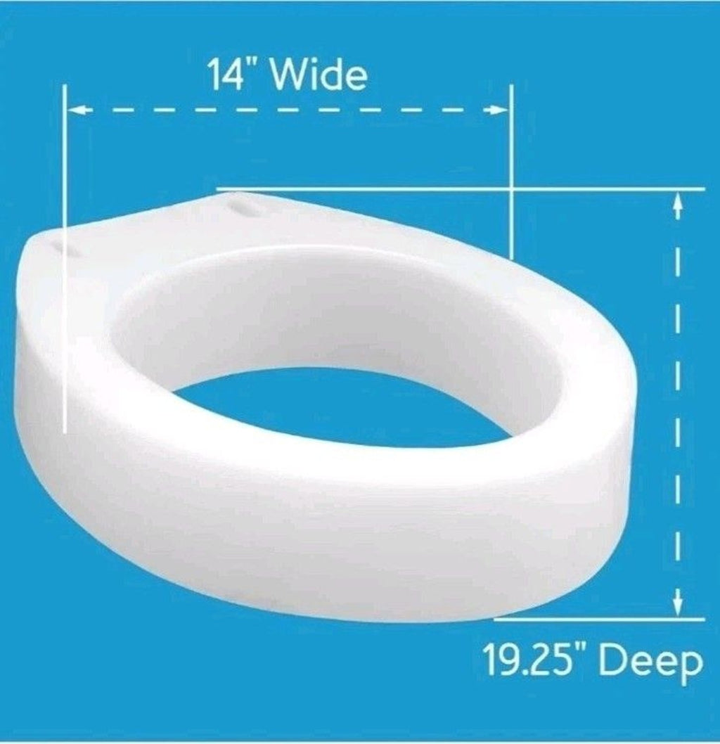 NIB Carex Toilet Seat Riser Elongated Raised Toilet Seat Adds 3.5 in to Toilet