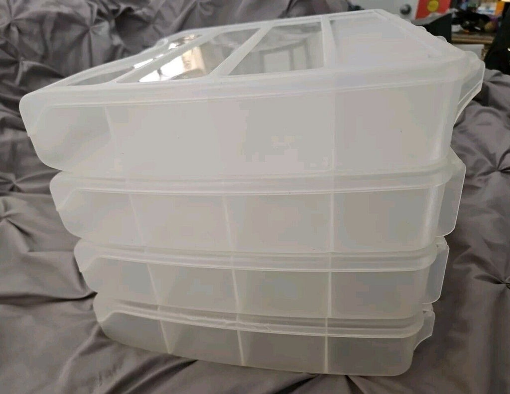 Lot 4 Lrg Adjustable Compartment Craft Storage Box with Handle by Bead Landing™