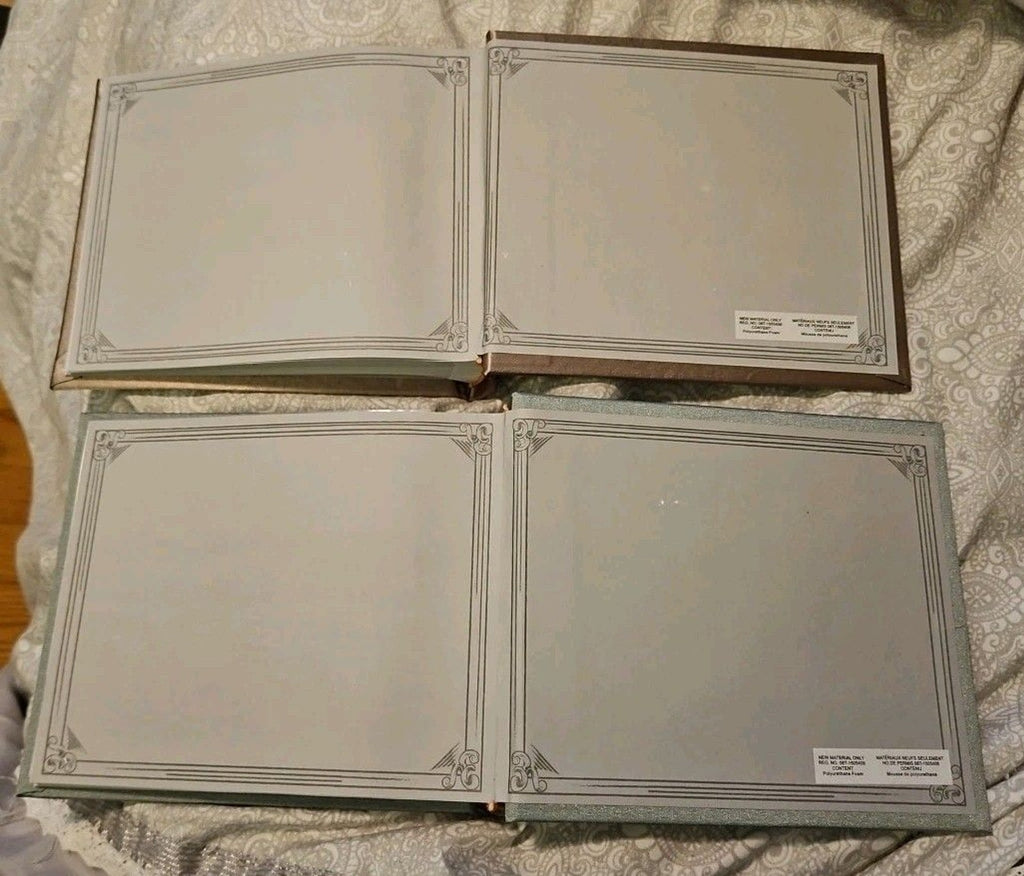 Recollections 2 Pk Freindship Photo Albums Hold 4"x6" Sz NWT Teal & Brown Fabric