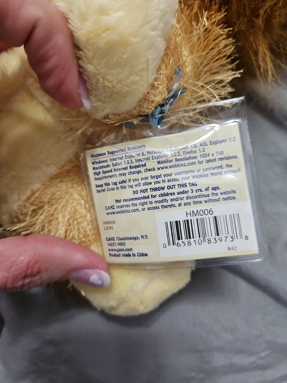 NWT Ganz Webkinz Lion Plush HM006 Stuffed Animal Toy Sealed Code
