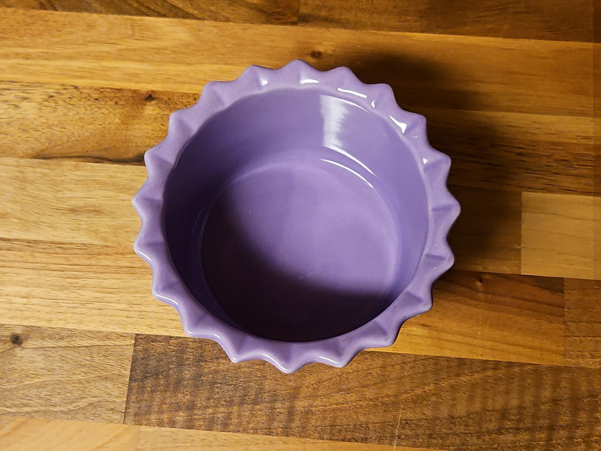 Vintage Chantal 5”x 2.5” Purple Fluted Baking Dish Ruffled Edge 1.5 Cups