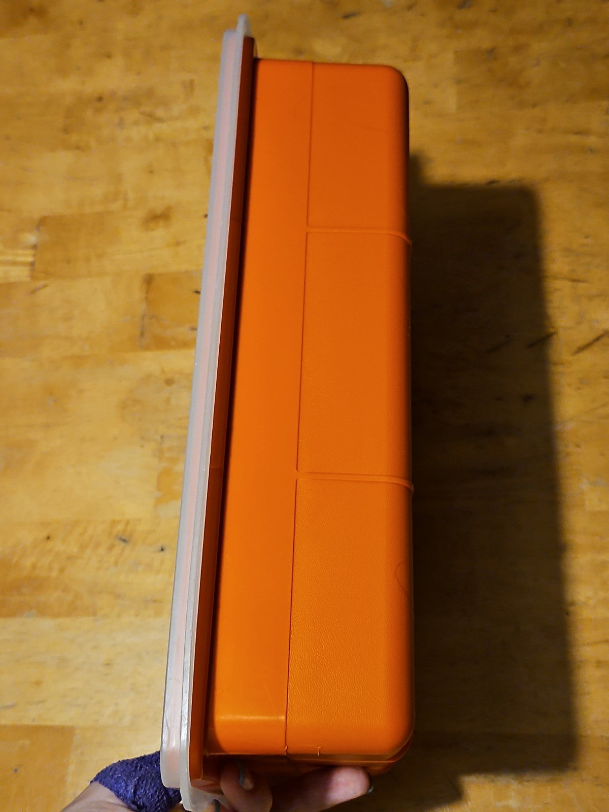 Vintage Tupperware Tuppercraft Orange #1421 Craft Storage Box W/ Lid & 2 Inserts
