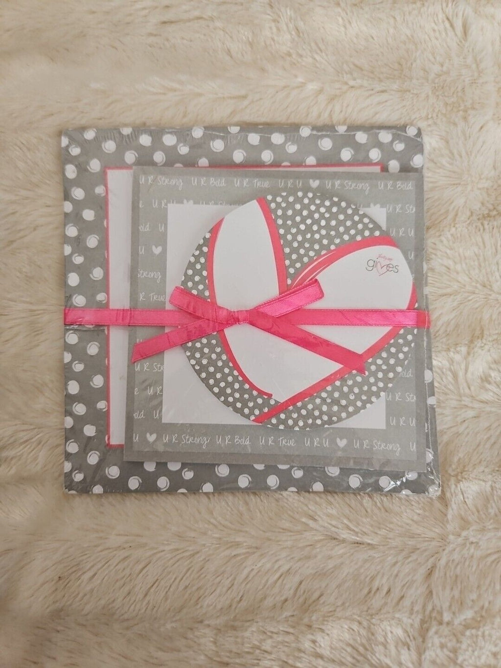Thirty One Gives Notepad U R Bold White Polka Dots Paper Pad 3pc Set 6x6” NIP