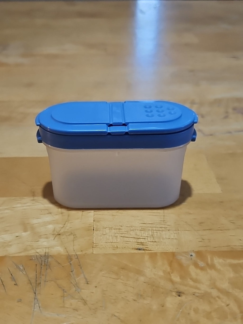 Vintage Tupperware Modular Mates Small Spice Shaker W/ Blue Lid #1843 & #1844