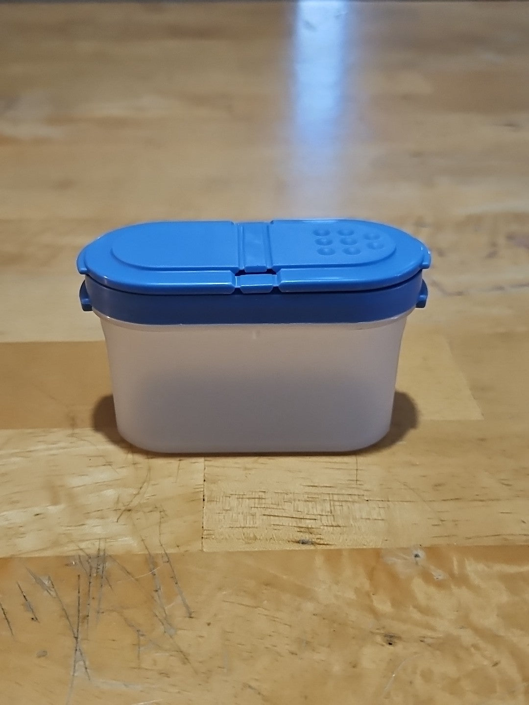 Vintage Tupperware Modular Mates Small Spice Shaker W/ Blue Lid #1843 & #1844