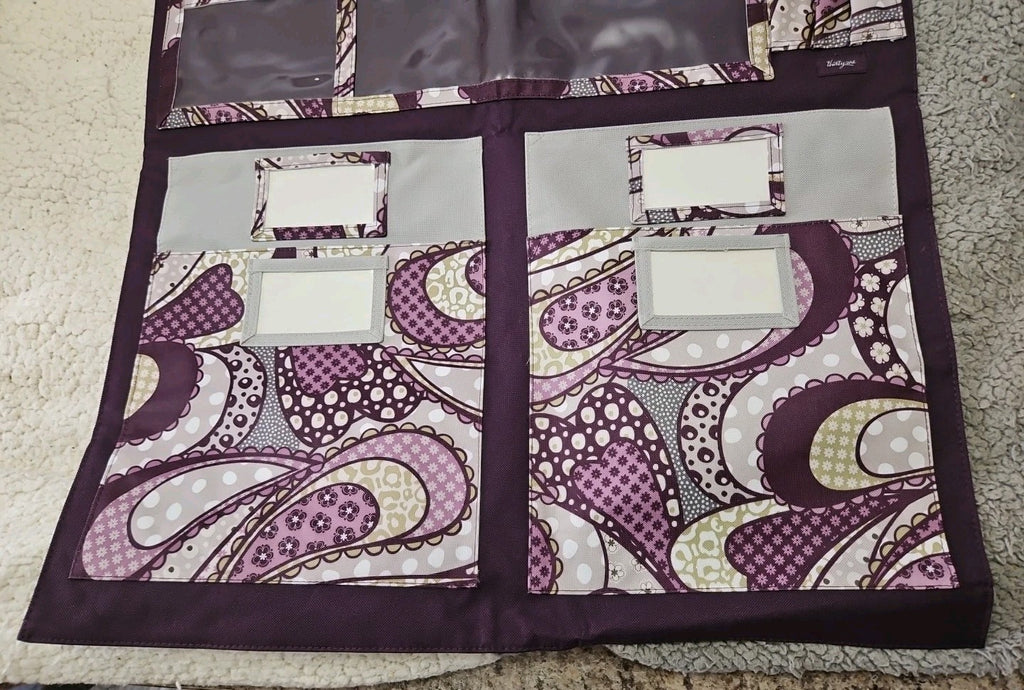 Thirty-One 31 Hang Up Home Organizer Purple Patchwork Paisley 41"x22"