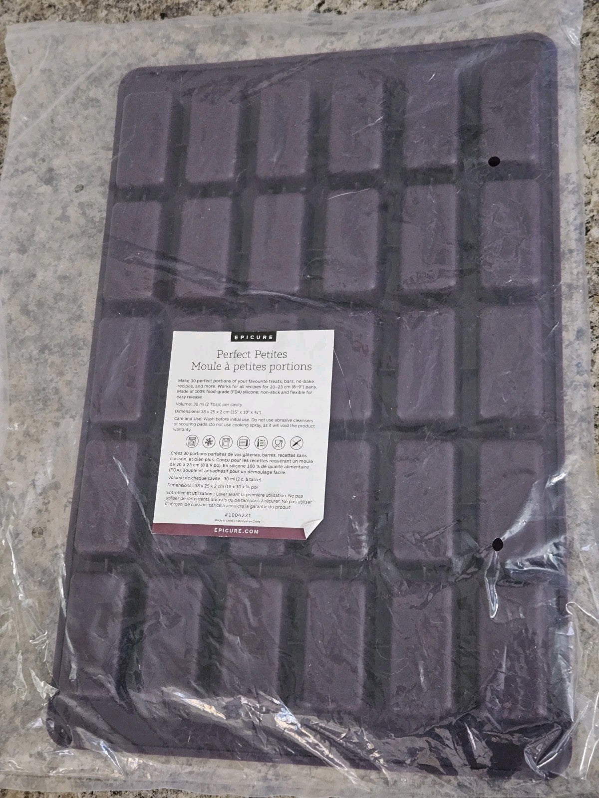 Epicure Silicone Perfect Petites Mold Purple New in Sealed Package