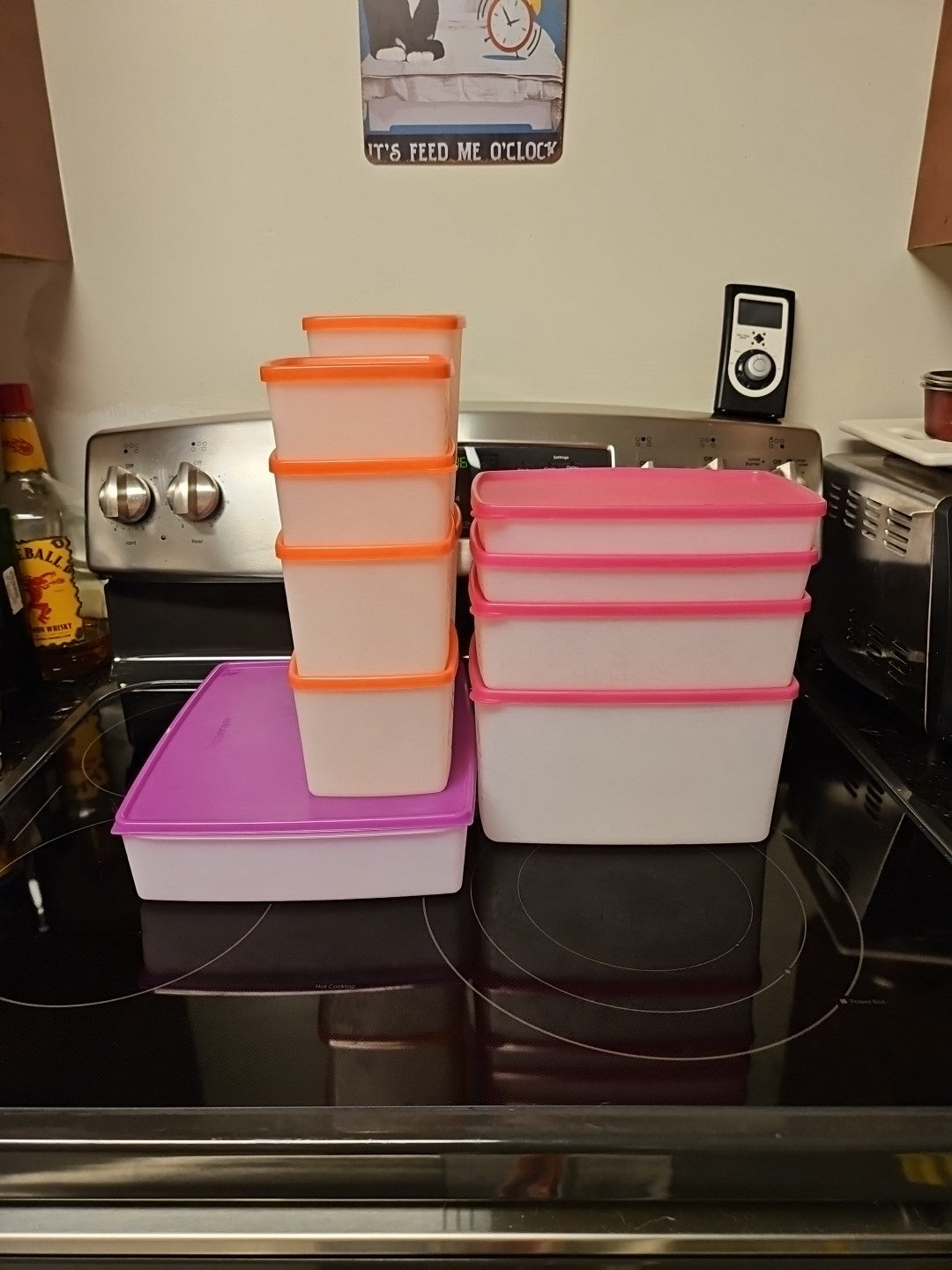 Set Of 11 Tupperware Freezer Mates Snowflake Pattern Assorted Sizes W Pink Lids