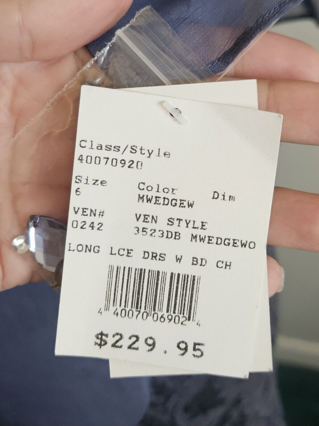 David's Bridal Mother of the Bride NWT Wedgewood Blue Stock Size 6 Unaltered
