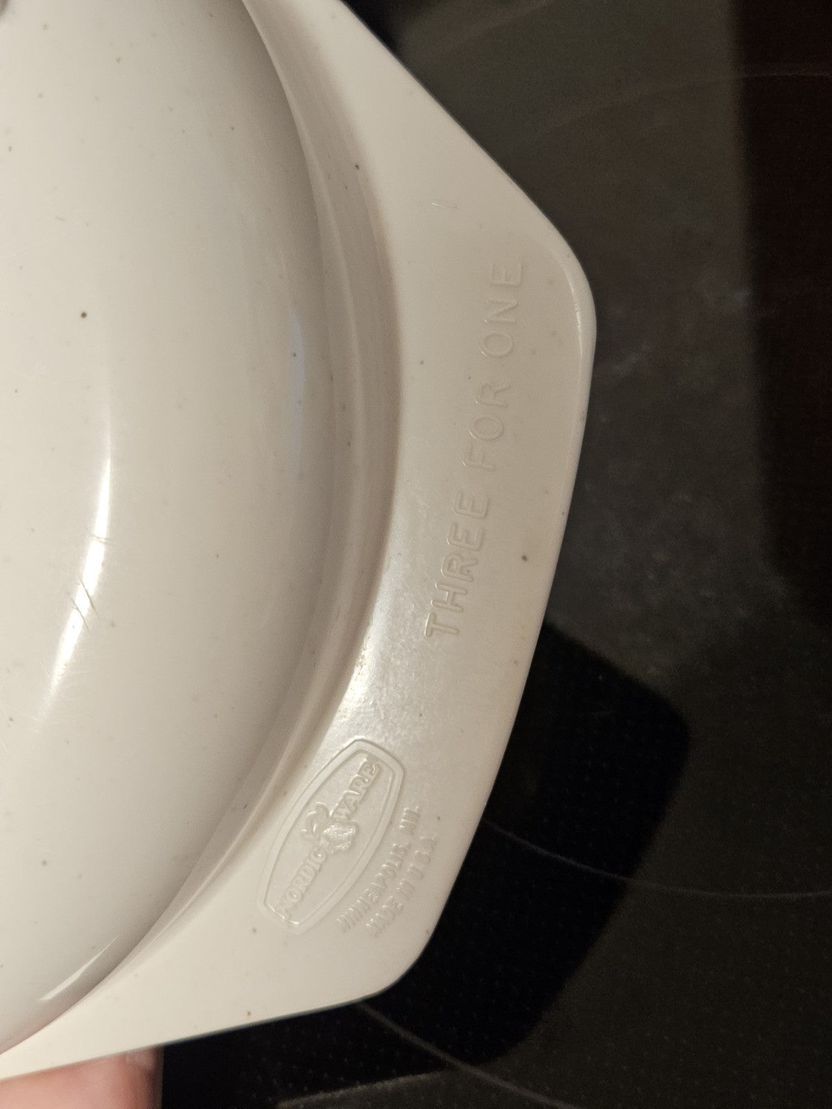 Vintage Nordic Ware Three For One Divided Microwave Oven Safe Dish No Lid 7"