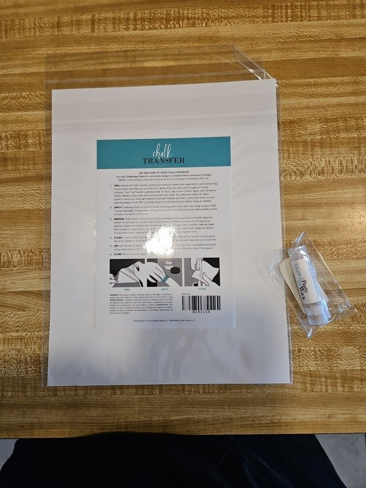 Chalk Couture Transfer 8.5" X 11" NIP Geo Cat 2018 Plus 1 Stick Paste Wax