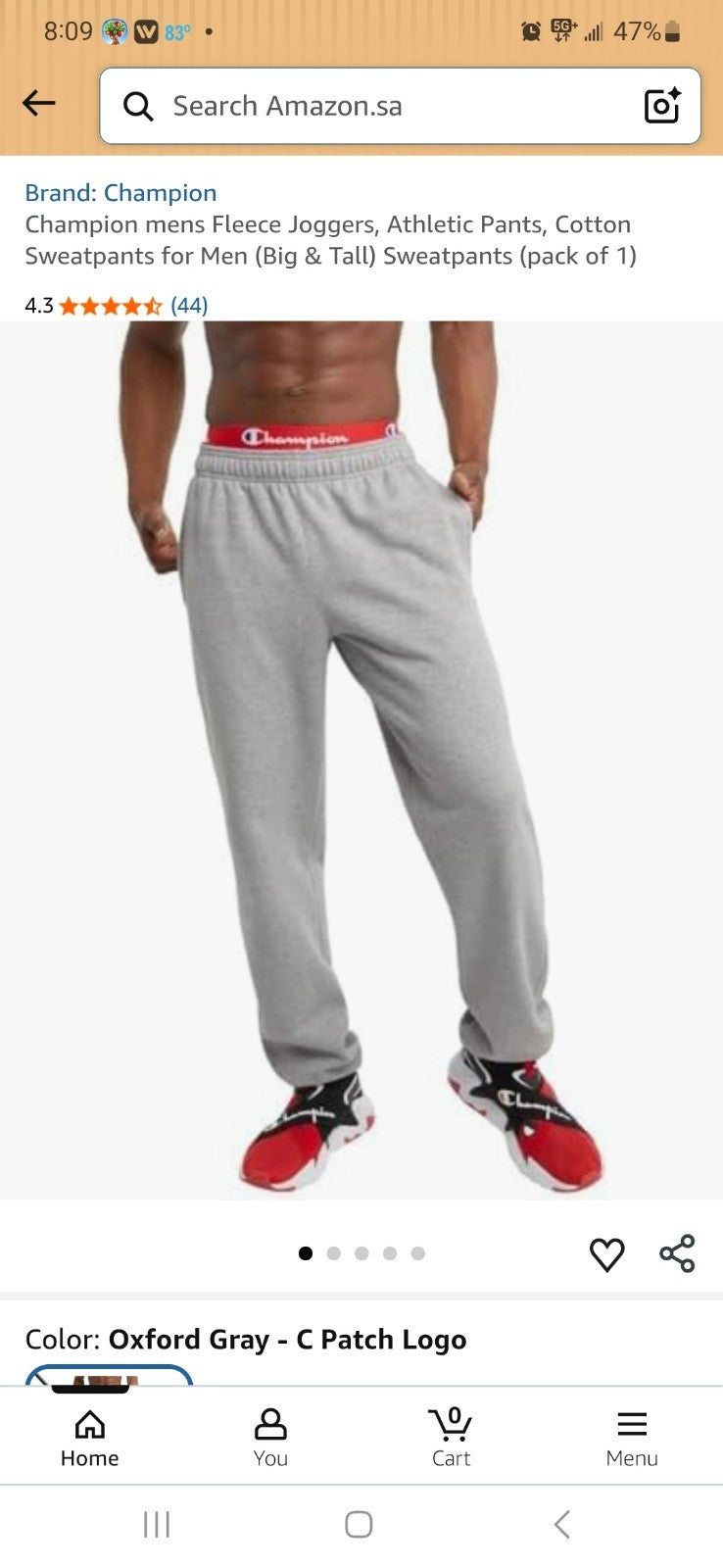NWT Champion Powerblend Relaxed Bottom Pants Fleece Sweatpants Gray 3XL