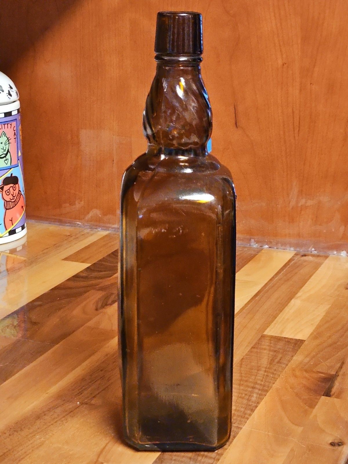 Vintage M. Salzman Co. Purity Above All Brown Amber Hand Blown Whiskey Bottle