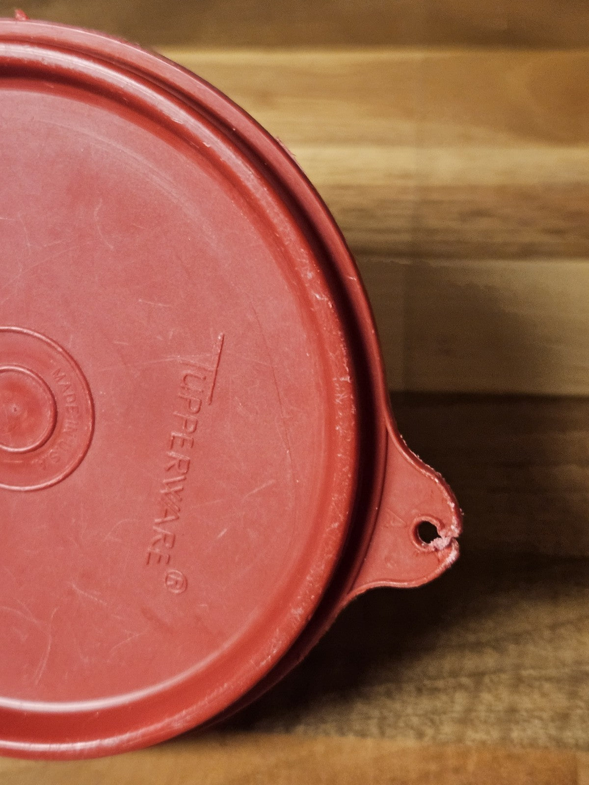 Vintage Tupperware 215 Round A Tab Replacement Seal Lid Red