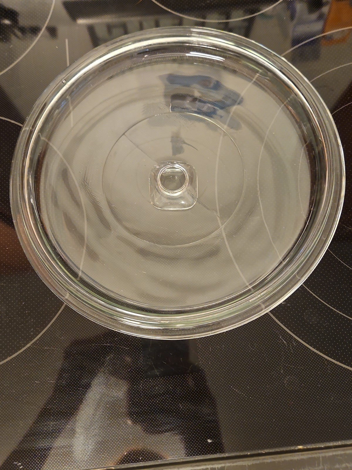Vintage 8.75" Anchor Hocking Clear Glass Casserole Lid with Square Knob