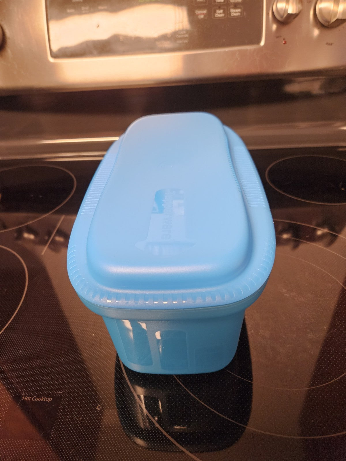 Blue Tupperware Microwave Pasta Maker Spaghetti Cooker #6775A W/ Lid #7209A EUC