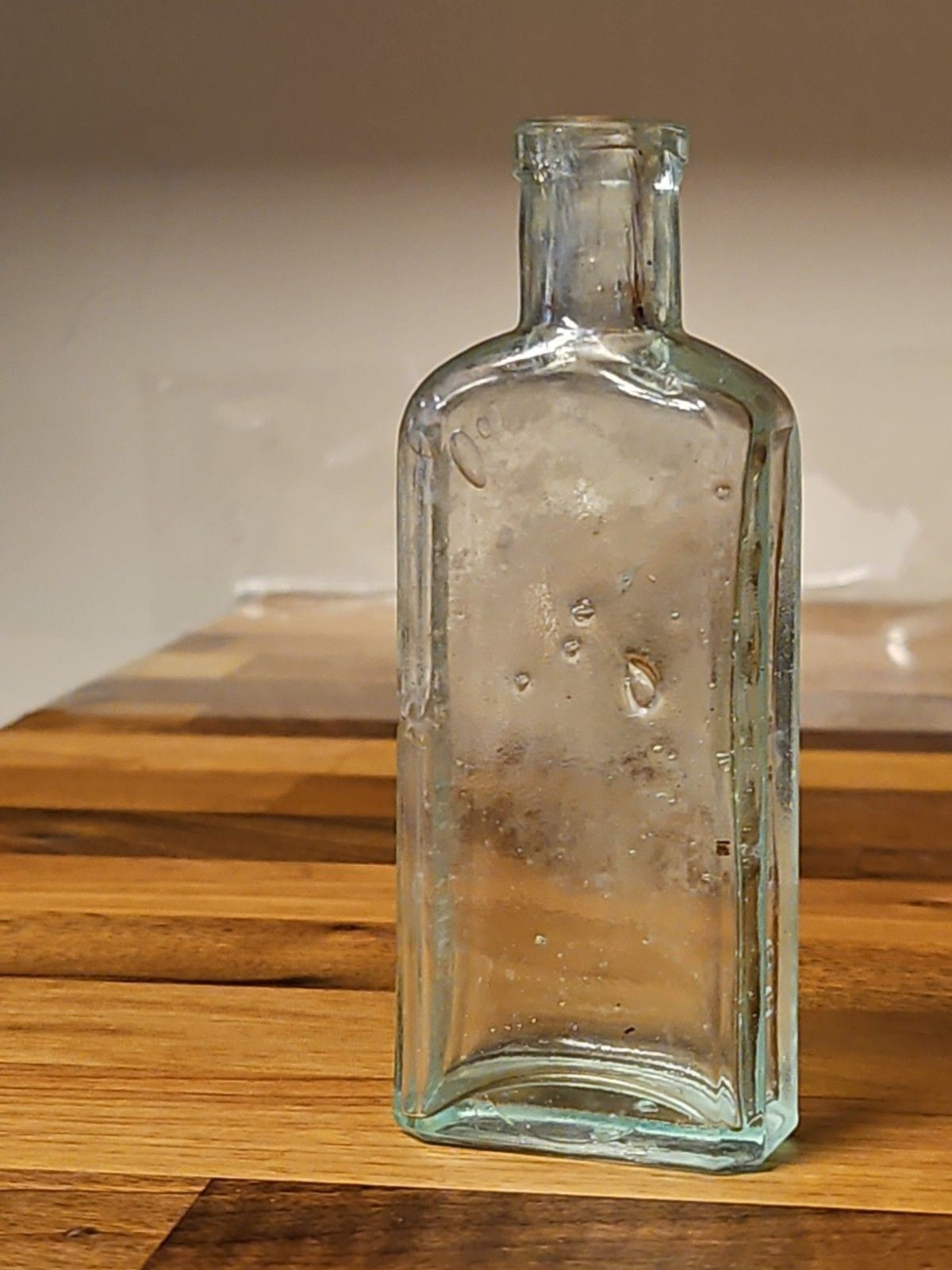 Vinyage 1890's First Gen G.W. Cole Co. Three In One Oil Bottle Blown Aqua Glass
