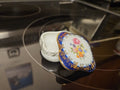 Hand Painted Porcelain Cobalt Blue German Floral Trinket Box Gold Detail