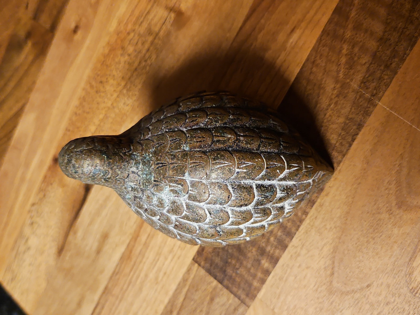 Vintage MCM Brass Quail Figurine 4" Very Detailed