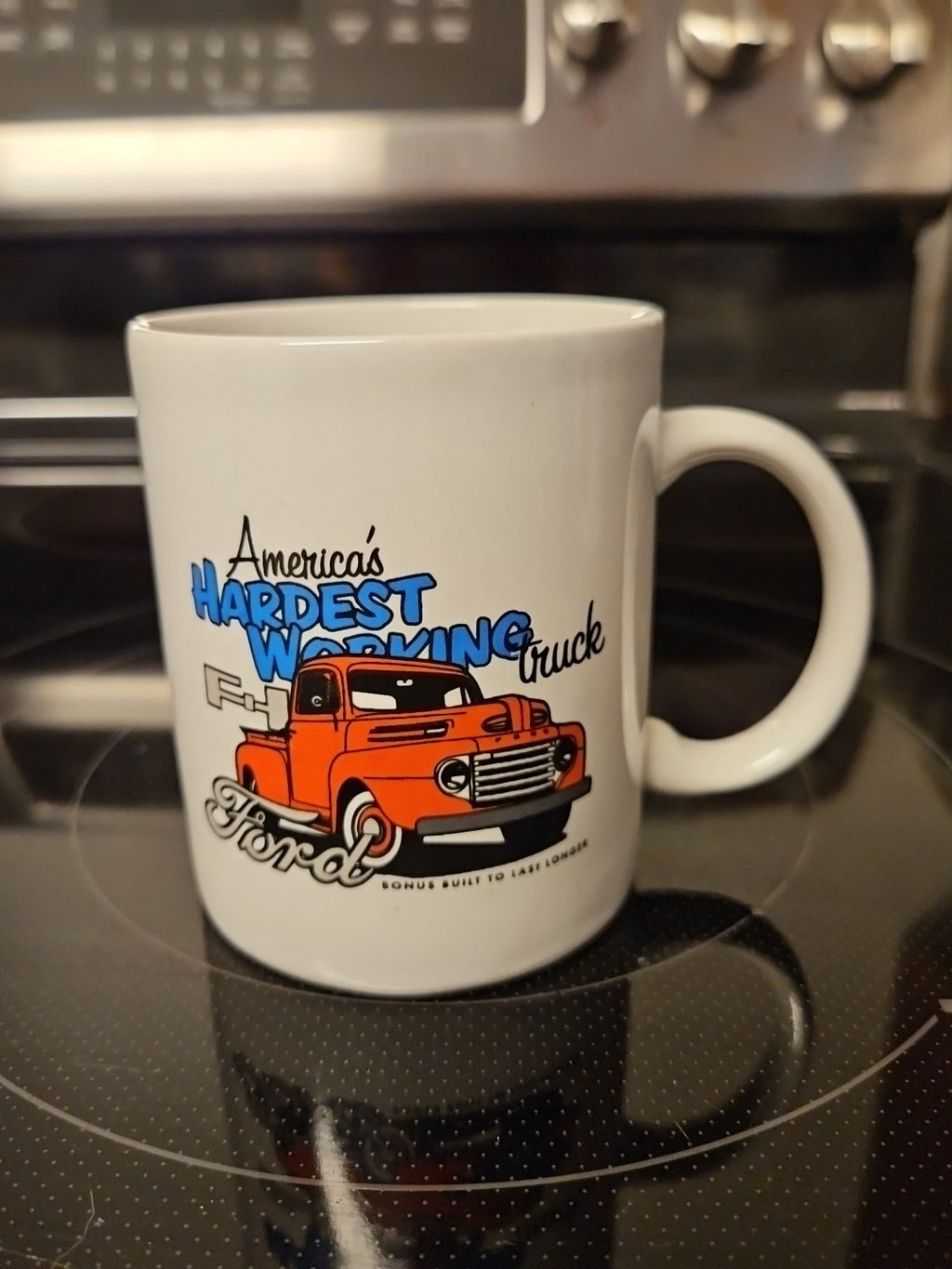 Set of 4 Ford Coffee Mugs - 3 Of F-1 America's Hardest Working Truck & 1 Logo