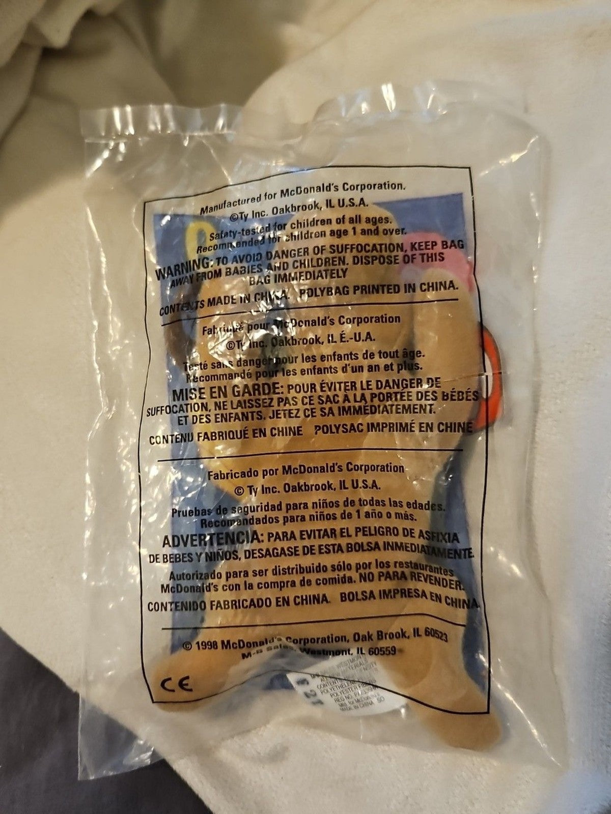 TY Teenie Beanie Babies w/Errors -1993 - #9 BONES -  In Original Pkg. Unopened