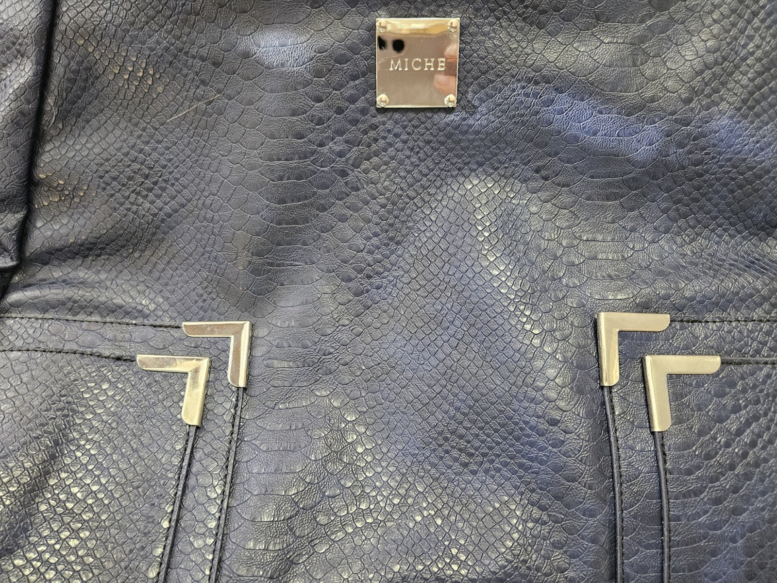 Retired Miche Prima McCall Shell Deep Blue Violet Faux Leather NWOT