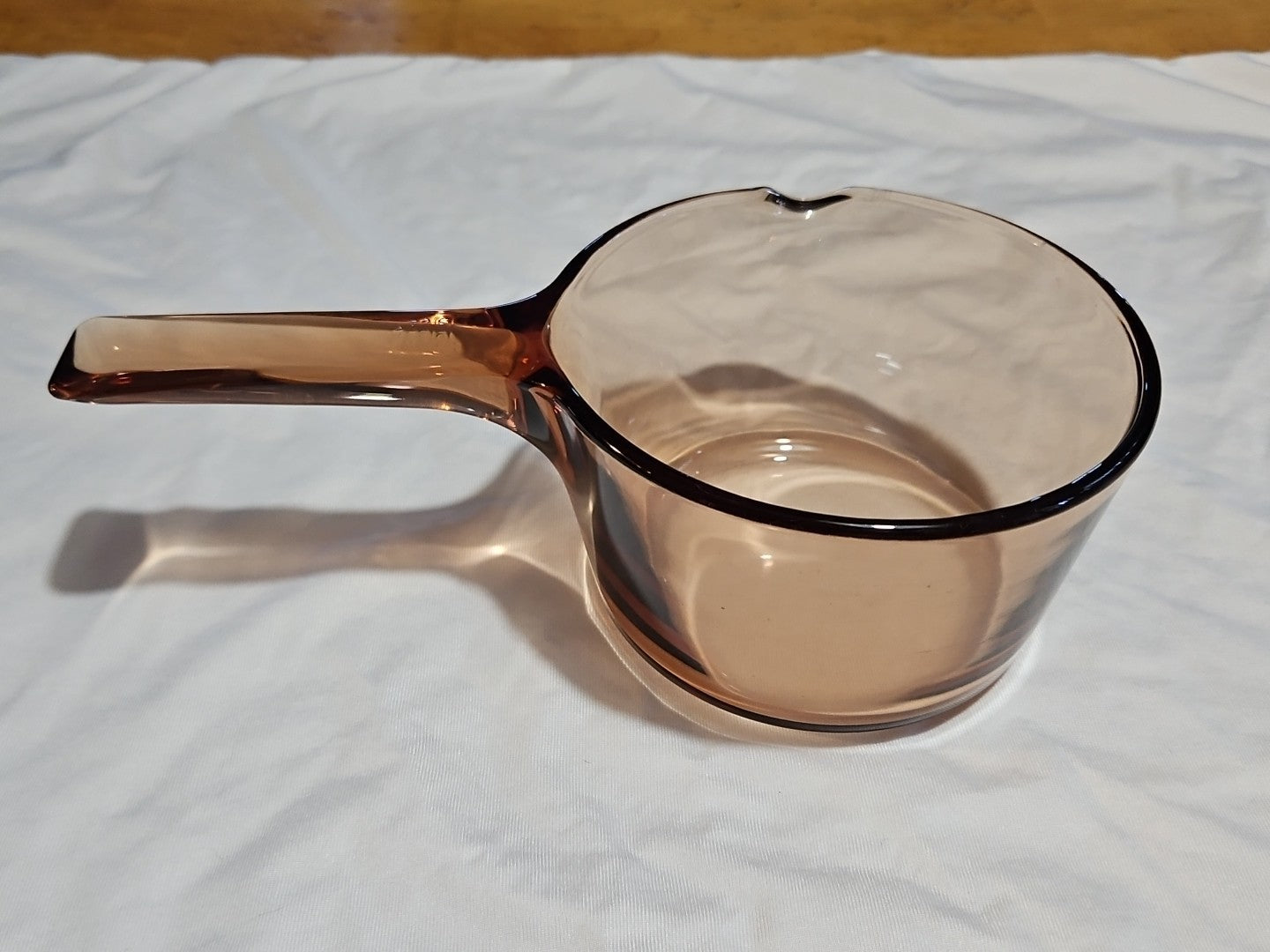 Vintage CorningWare Vision Amber 0.7 L / 0.7 Qt. Sauce Pan W/ Pour Spout No Lid