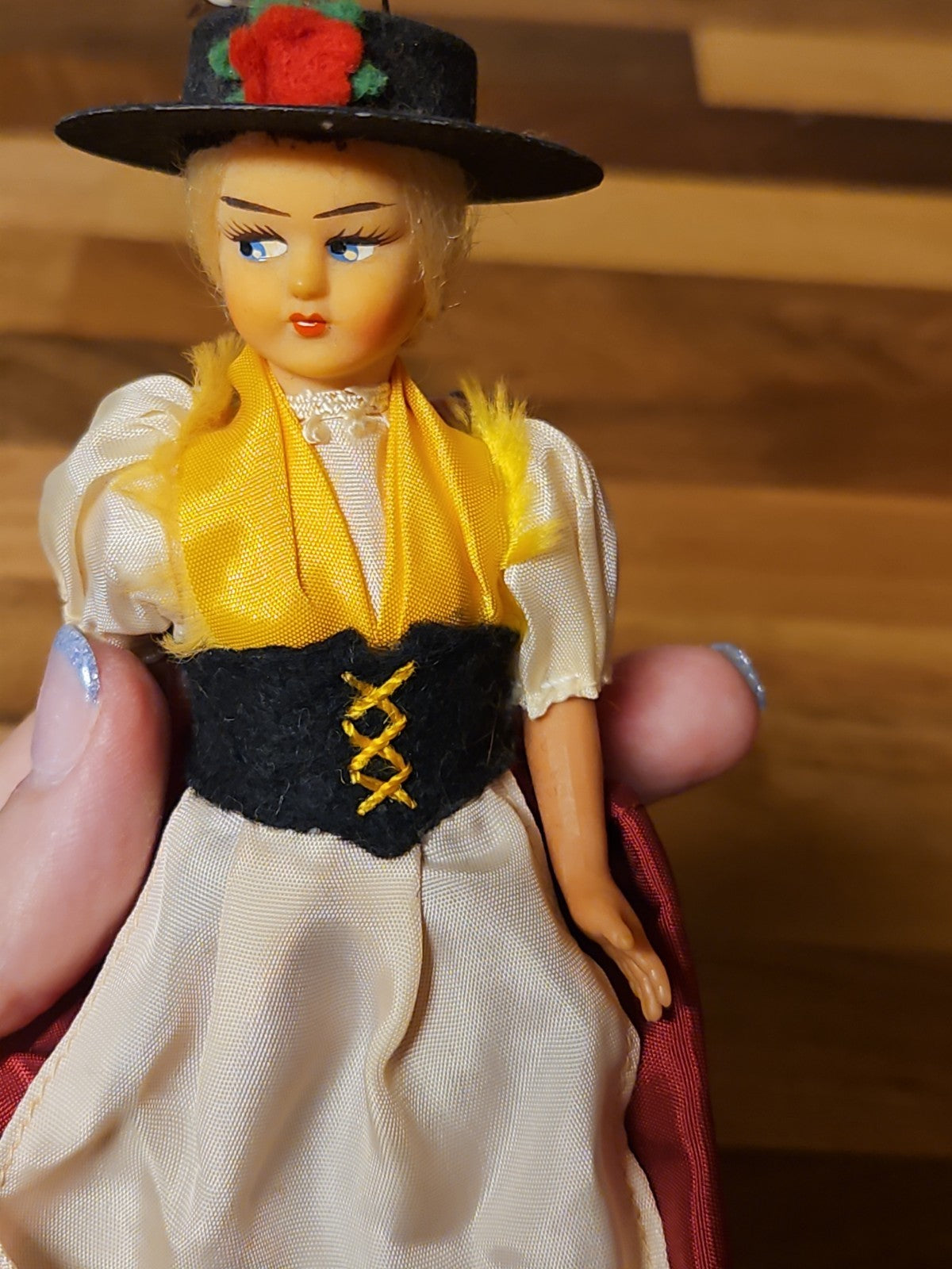 Vintage Eros Doll 750 Germany Traditional Folk Costume Made In Italy Souvenir 7"