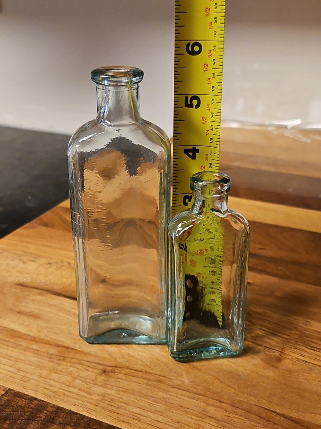 Set Of 2 Antique 3rd Gen 1900's Antique Three In One 3 in 1 Oil Glass Bottles