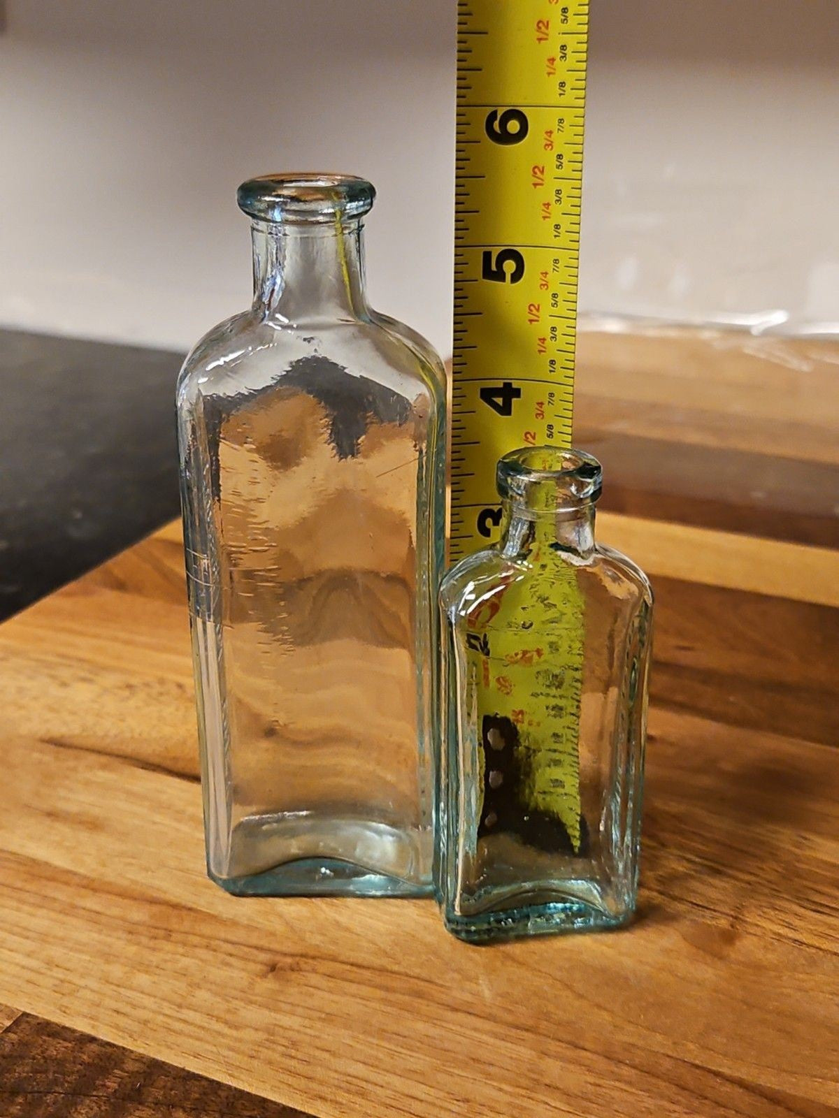 Set Of 2 Antique 3rd Gen 1900's Antique Three In One 3 in 1 Oil Glass Bottles