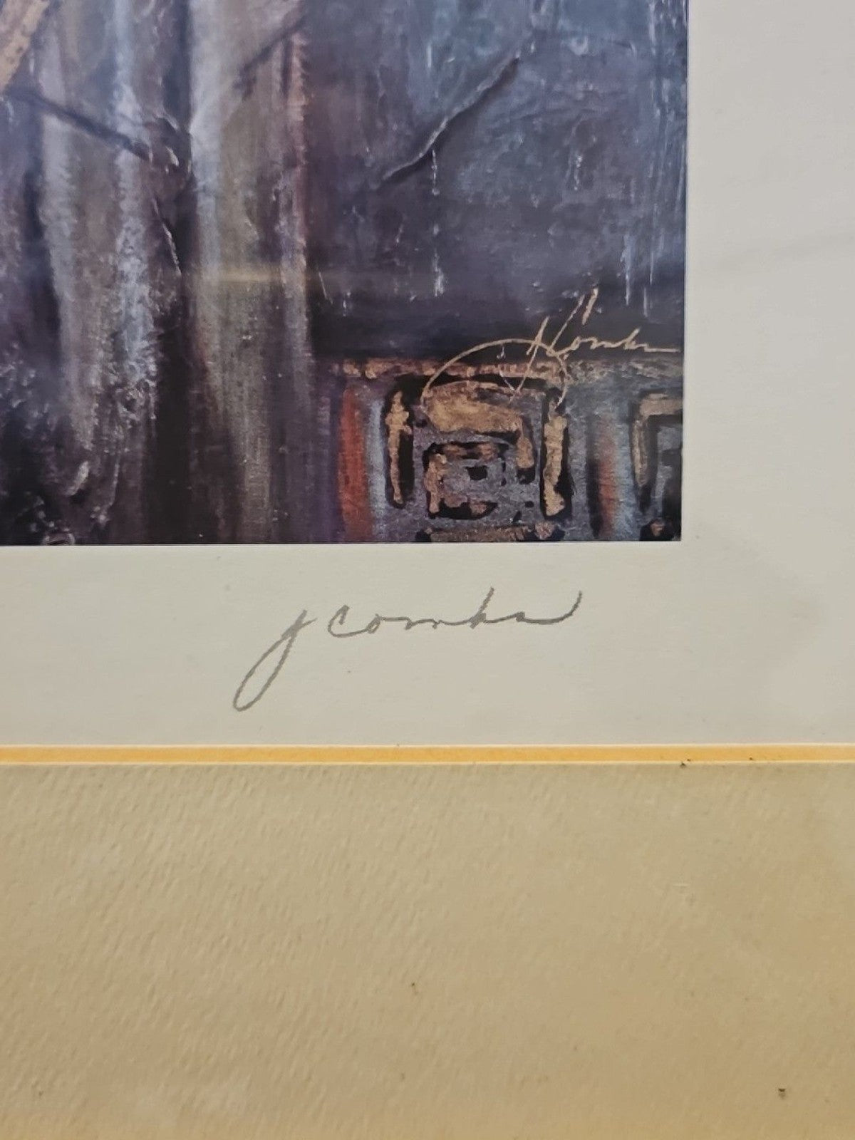 Framed & Matted Joyce Combs "Acropolis" Vase & Corinthian Column Print 13"x 16"