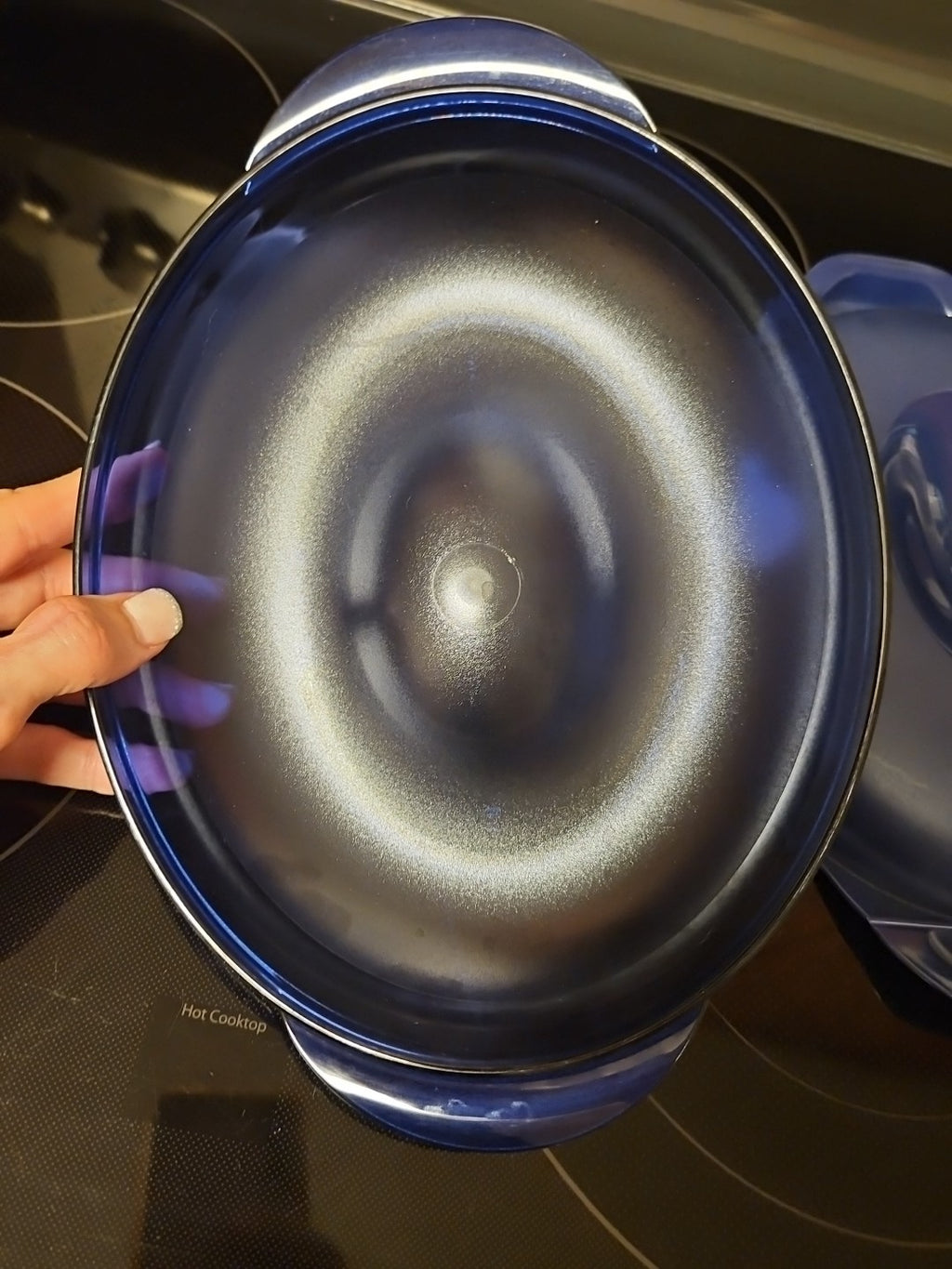 Vintage Tupperware Heat & Serve Oval 4-3/4 Cup 1.1 L 5409A Blue Indigo NWOT