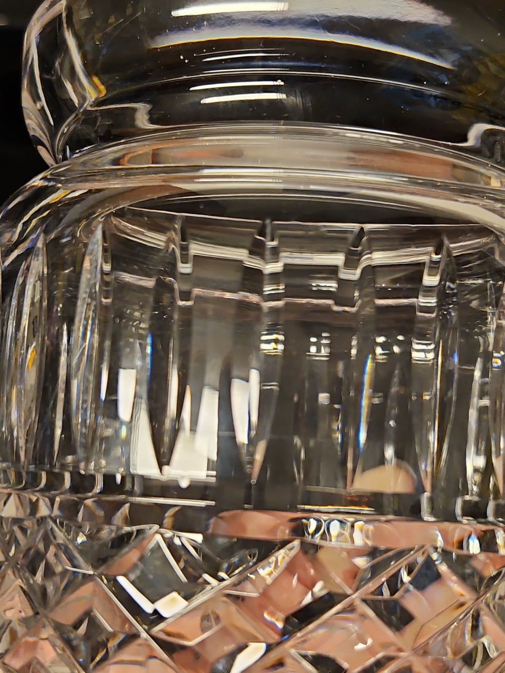 Vintage Waterford Maeve Crystal Biscuit Jar, Glass Barrel Canister, Cookie Jar