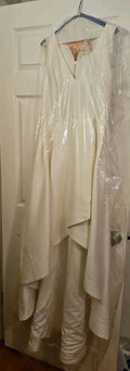 Calvin Klein High-Low A-line Dress White Stock Size 12 Sleeveless V-Neck
