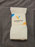 NIP Viasox Unisex Diabetic Compression Socks White X Large (M: 13-19 W: 14+)