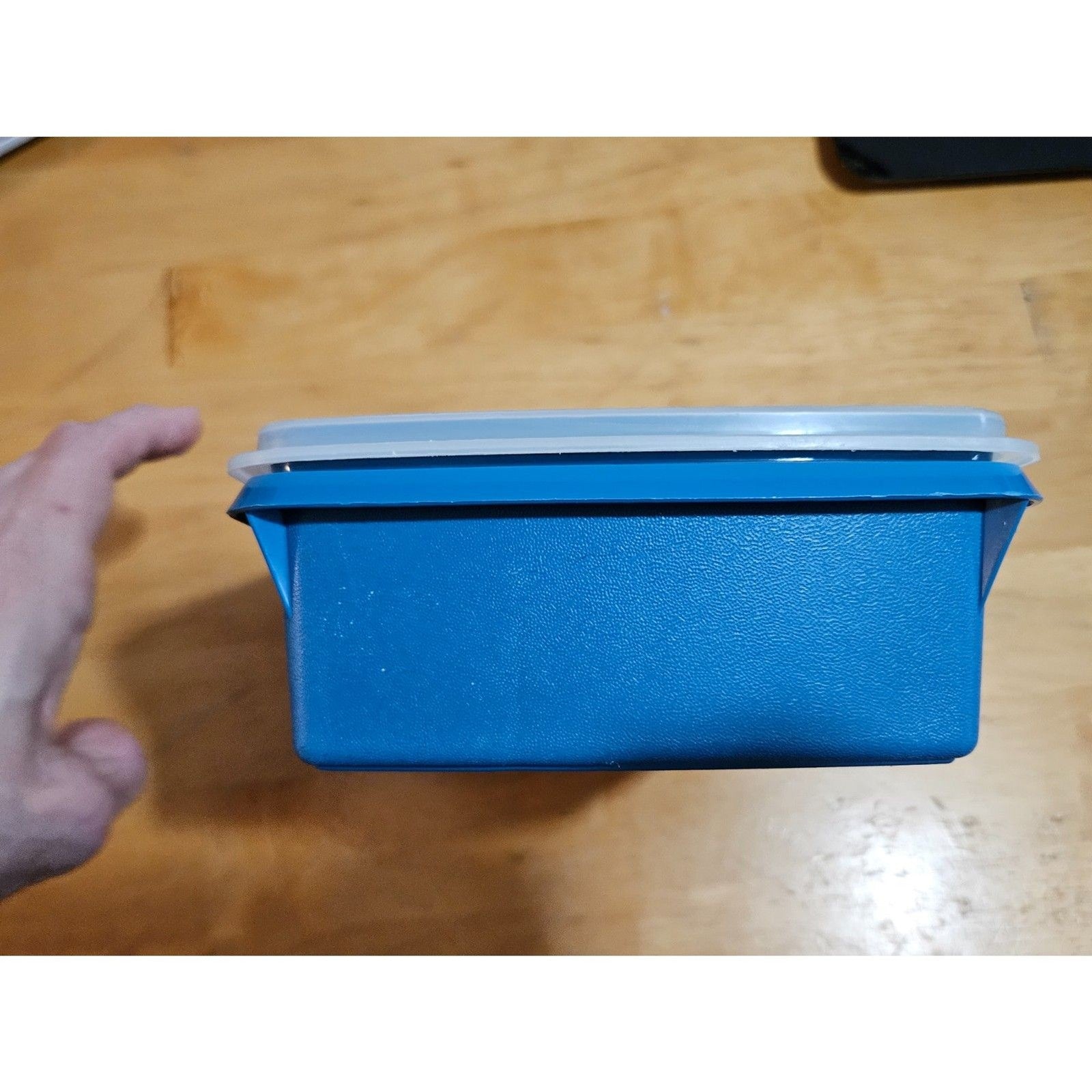 Tupperware Tuppercraft Stow N Go Teal Blue Divided Container w/Insert & Lid 767