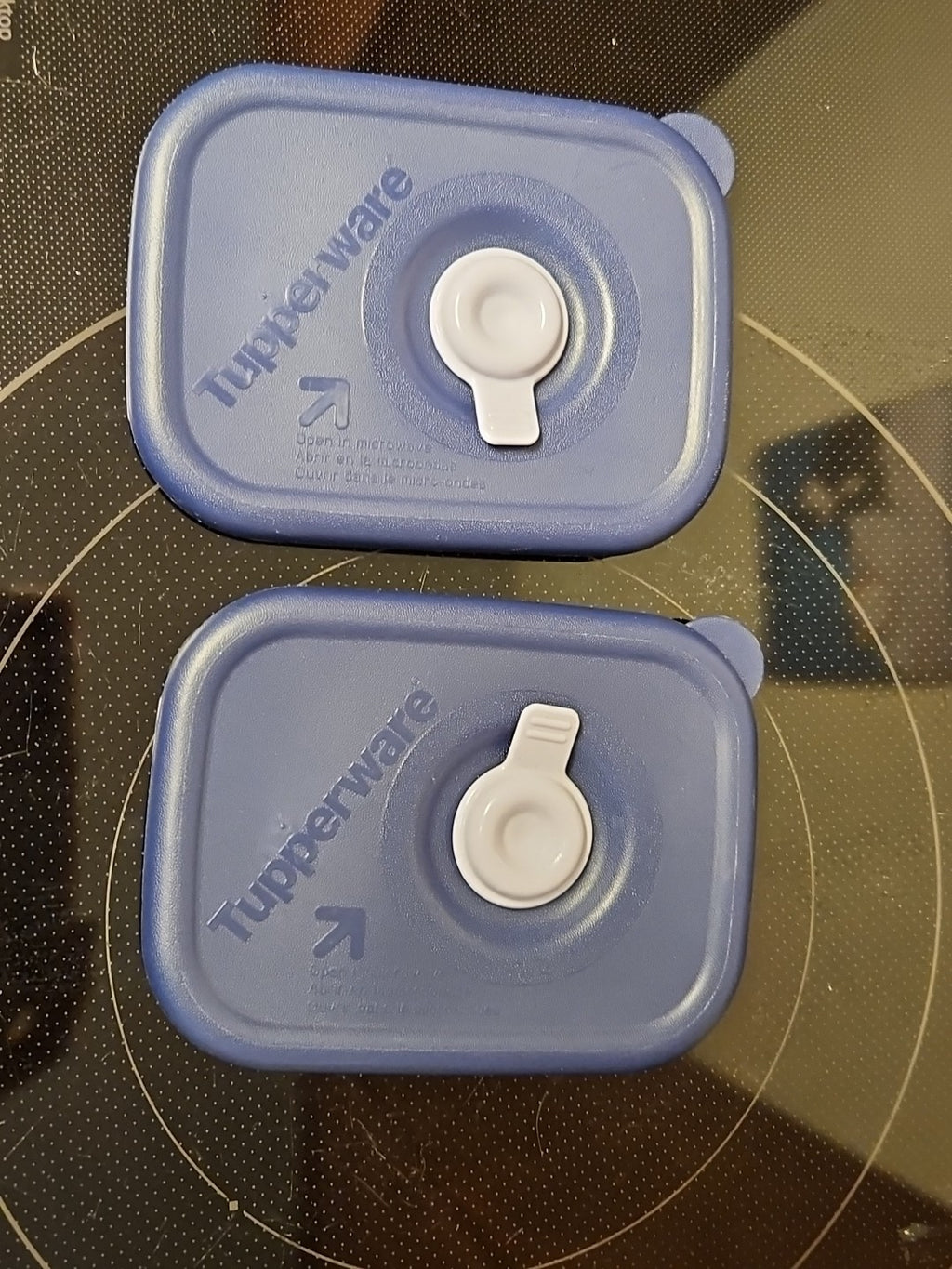 Set Of 2 Tupperware 1 Cup Vent & Serve 3387A Indigo Blue Containers with Lids